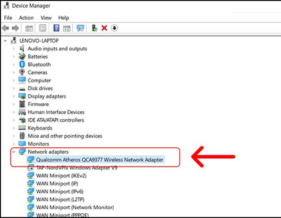 Cập nhật driver WiFi