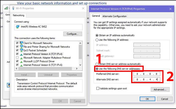 Thử đổi DNS